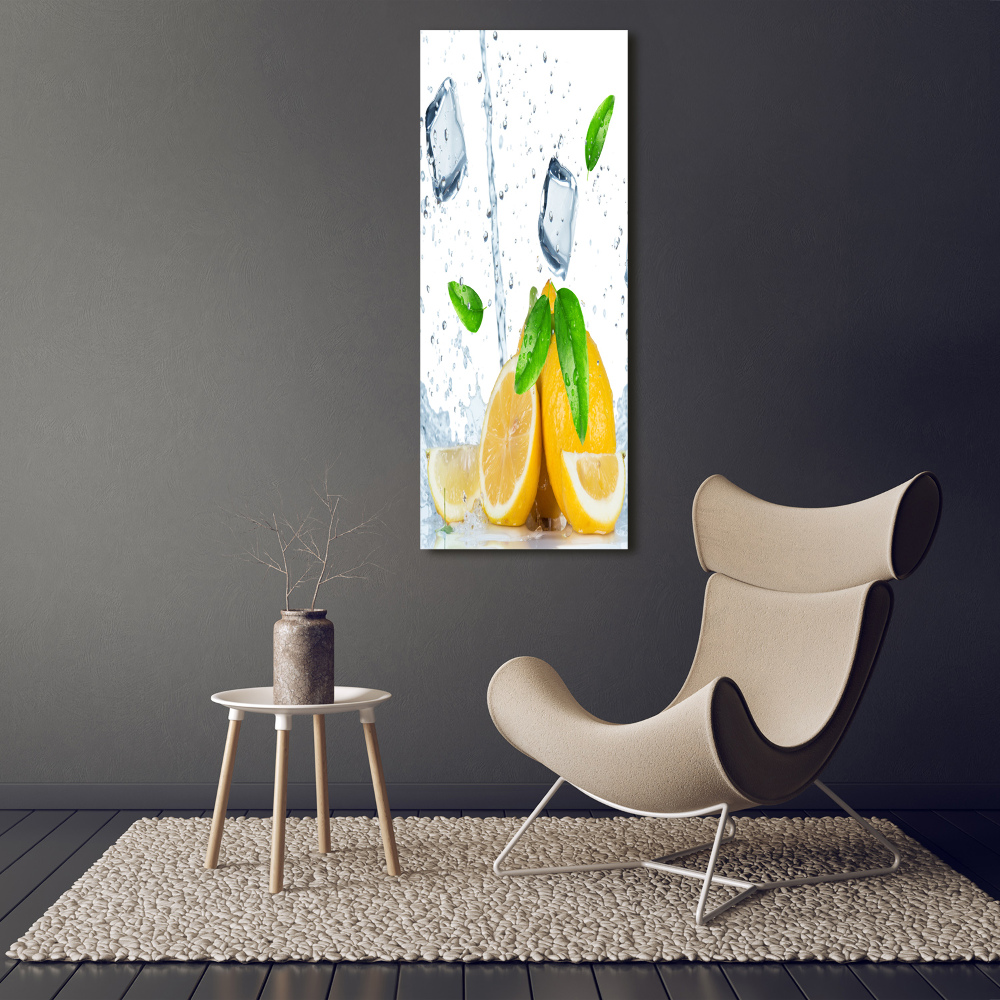 Tableau sur verre acrylique Citron et glace