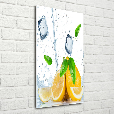 Tableau sur verre acrylique Citron et glace