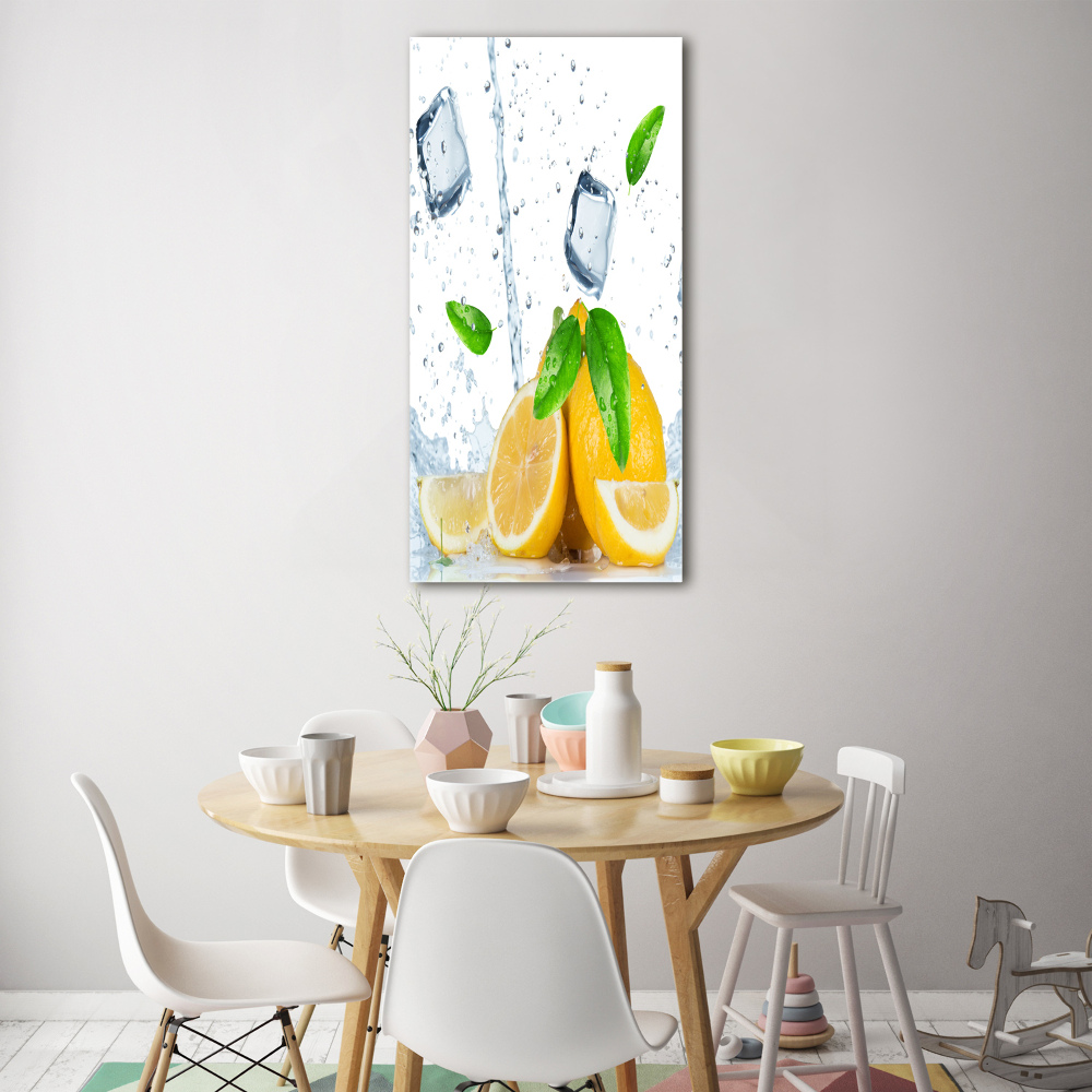 Tableau sur verre acrylique Citron et glace