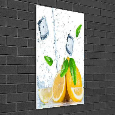 Tableau sur verre acrylique Citron et glace