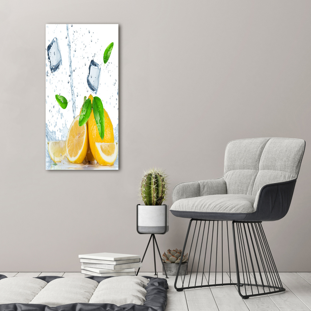 Tableau sur verre acrylique Citron et glace