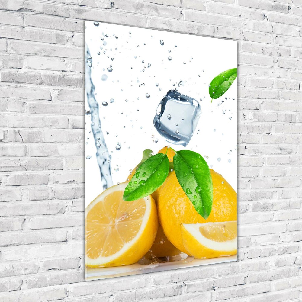 Tableau sur verre acrylique Citron et glace