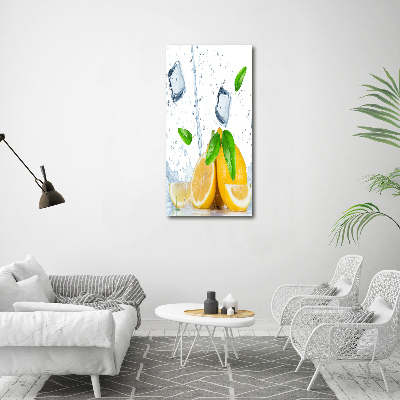 Tableau sur verre acrylique Citron et glace