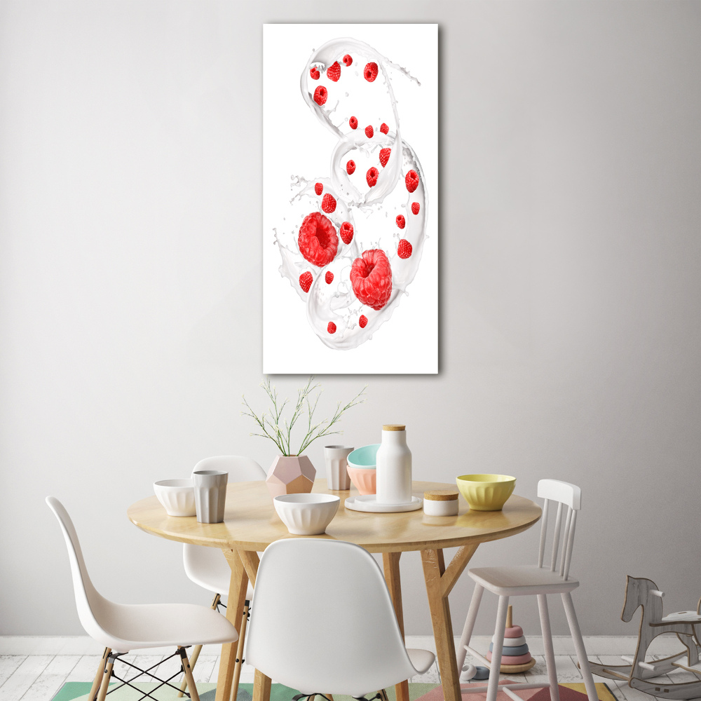 Tableau verre acrylique Lait et framboises