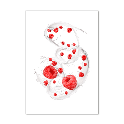 Tableau verre acrylique Lait et framboises