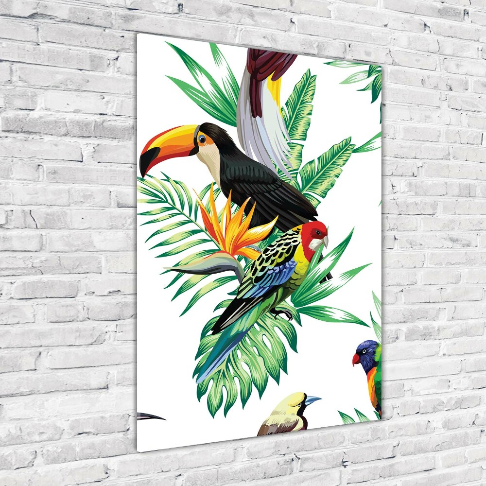 Tableau acrylique Oiseaux tropicaux