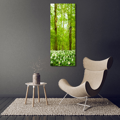 Tableau sur verre acrylique Fleurs dans la forêt