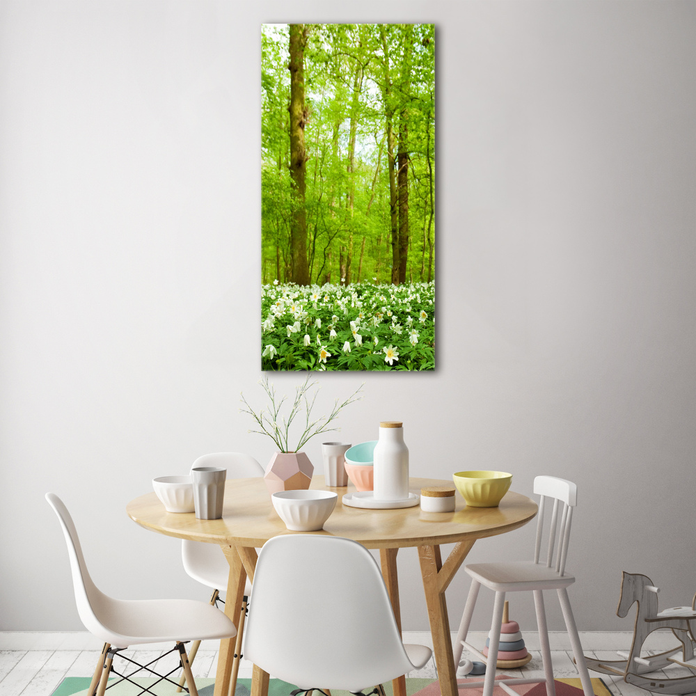 Tableau sur verre acrylique Fleurs dans la forêt