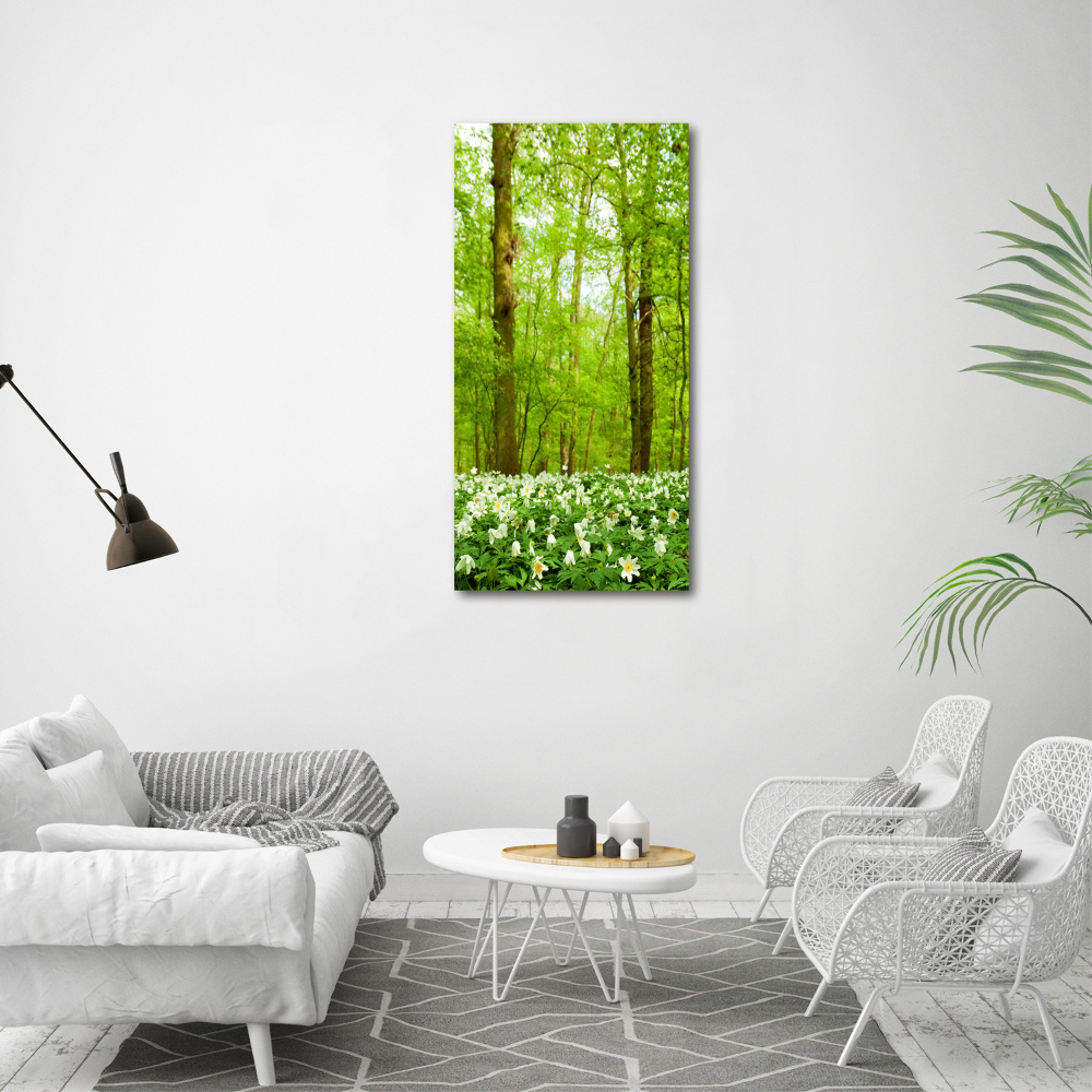 Tableau sur verre acrylique Fleurs dans la forêt