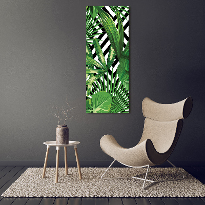 Tableau sur verre acrylique Feuilles tropicales