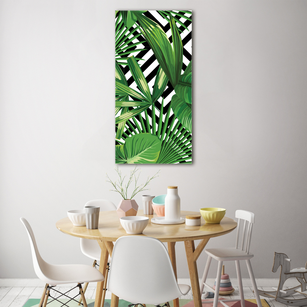 Tableau sur verre acrylique Feuilles tropicales