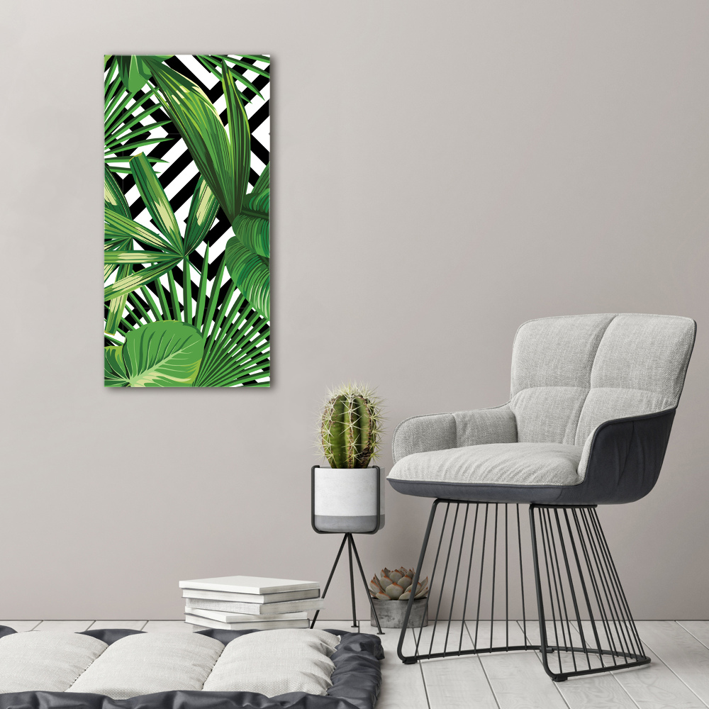 Tableau sur verre acrylique Feuilles tropicales