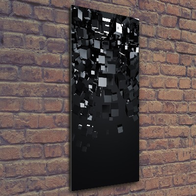 Tableau verre acrylique Abstraction 3D Cubes noirs