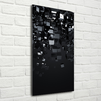 Tableau verre acrylique Abstraction 3D Cubes noirs