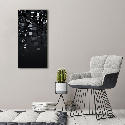 Tableau verre acrylique Abstraction 3D Cubes noirs