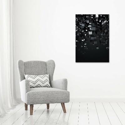 Tableau verre acrylique Abstraction 3D Cubes noirs