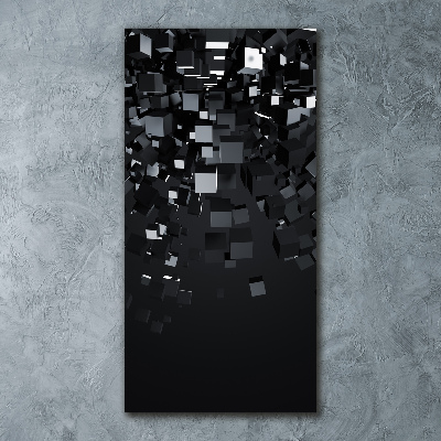 Tableau verre acrylique Abstraction 3D Cubes noirs