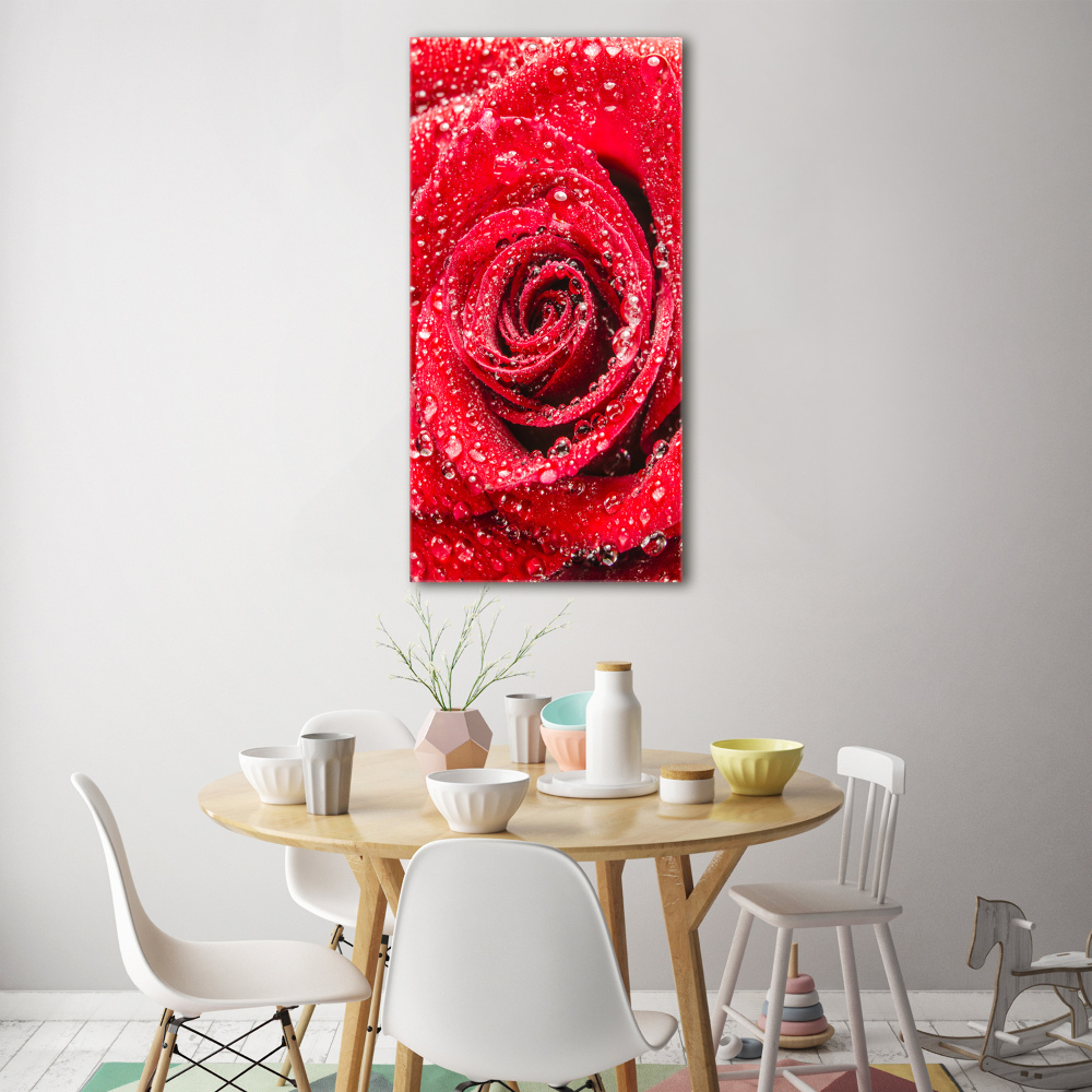 Tableau acrylique Rose rouge