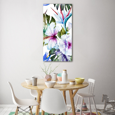 Tableau en acrylique Fleurs hawaïennes