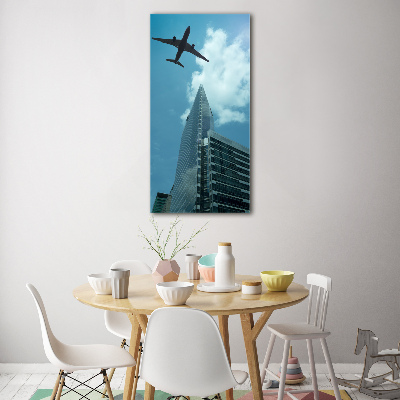 Tableau en acrylique Avion au-dessus de la ville