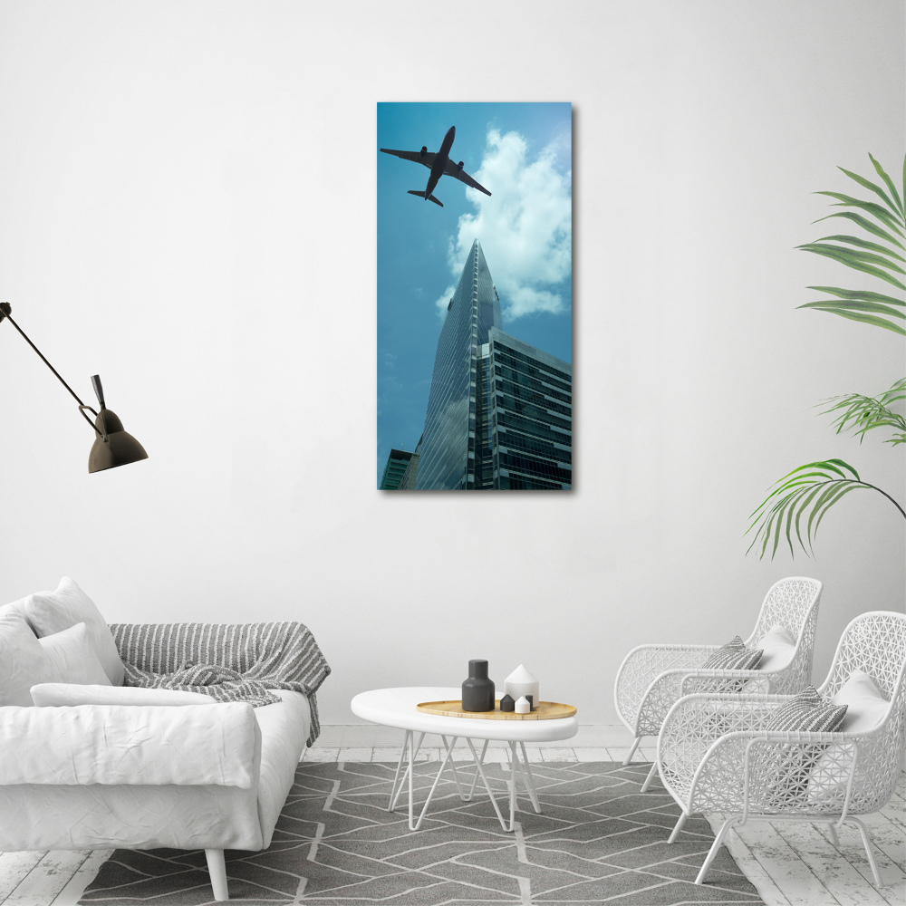 Tableau en acrylique Avion au-dessus de la ville