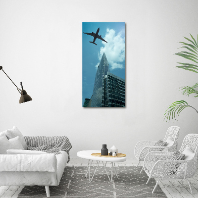 Tableau en acrylique Avion au-dessus de la ville