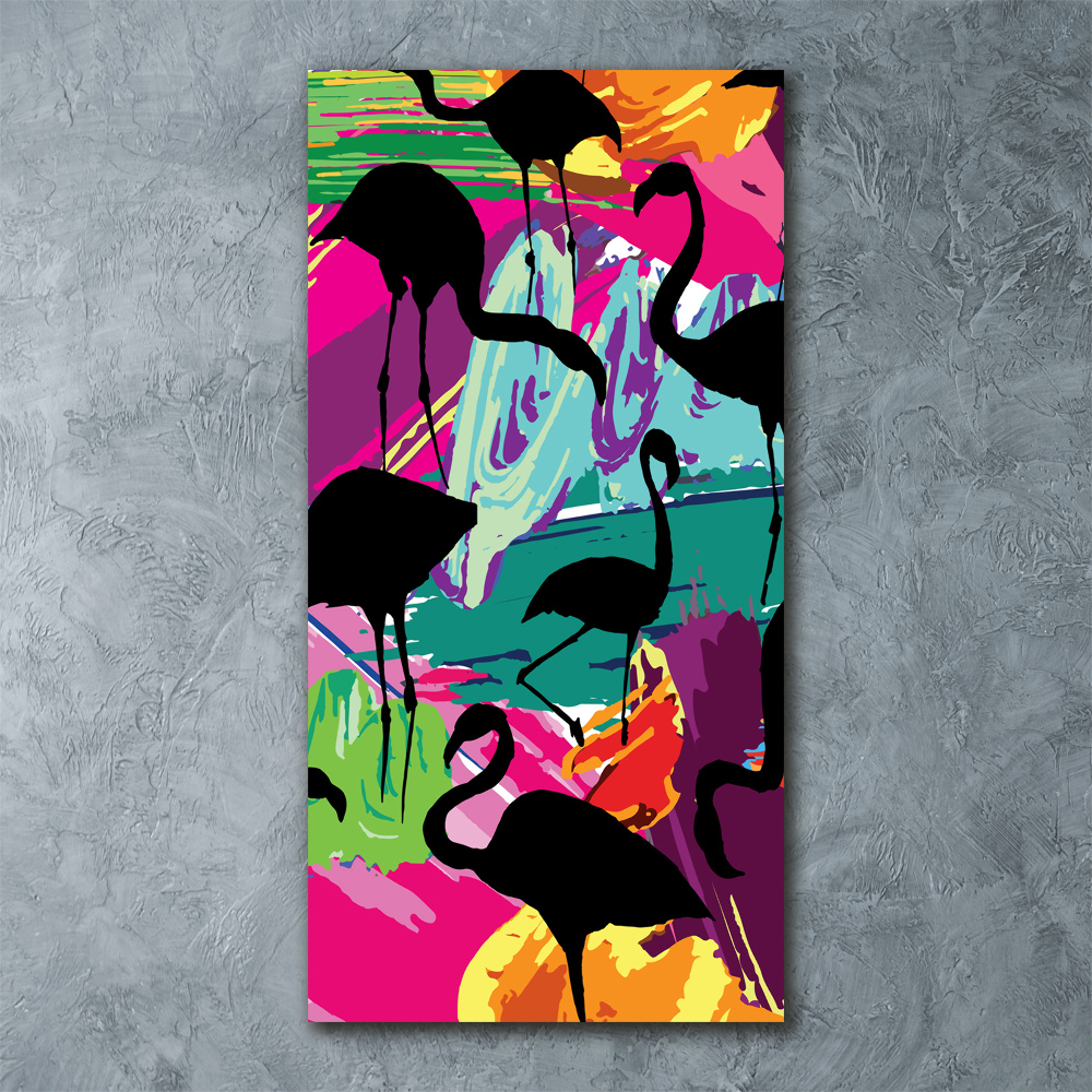 Tableau sur verre acrylique Flamants