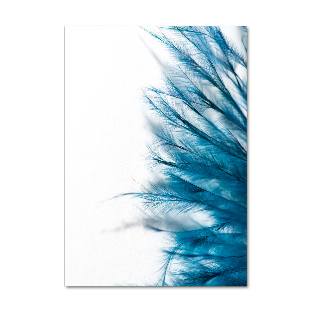 Tableau acrylique Plumes bleues