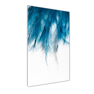 Tableau acrylique Plumes bleues