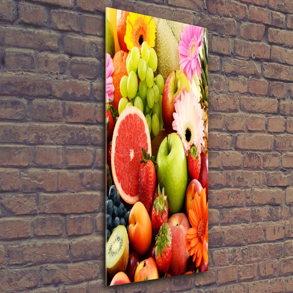 Tableau verre acrylique Fruits et fleurs