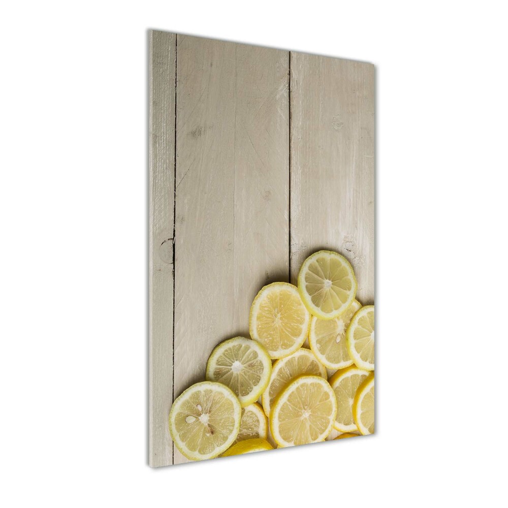 Tableau acrylique Citrons sur bois