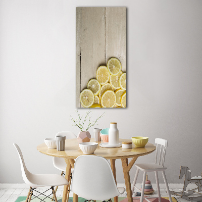 Tableau acrylique Citrons sur bois