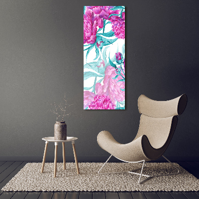 Tableau sur verre acrylique Pivoines fleurs