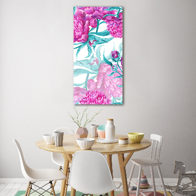 Tableau sur verre acrylique Pivoines fleurs