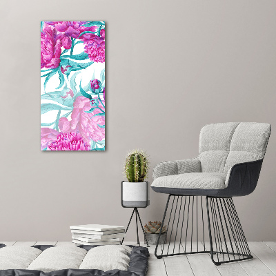 Tableau sur verre acrylique Pivoines fleurs