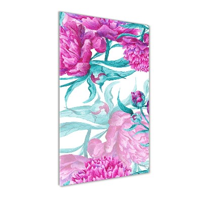 Tableau sur verre acrylique Pivoines fleurs