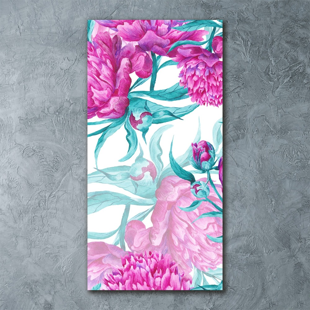 Tableau sur verre acrylique Pivoines fleurs