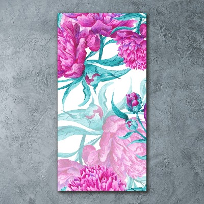 Tableau sur verre acrylique Pivoines fleurs