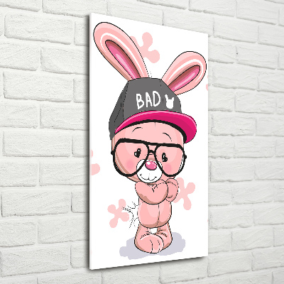 Tableau verre acrylique Lapin dans un chapeau