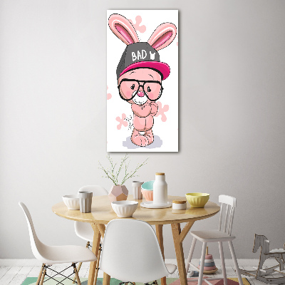 Tableau verre acrylique Lapin dans un chapeau