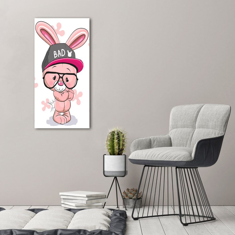 Tableau verre acrylique Lapin dans un chapeau