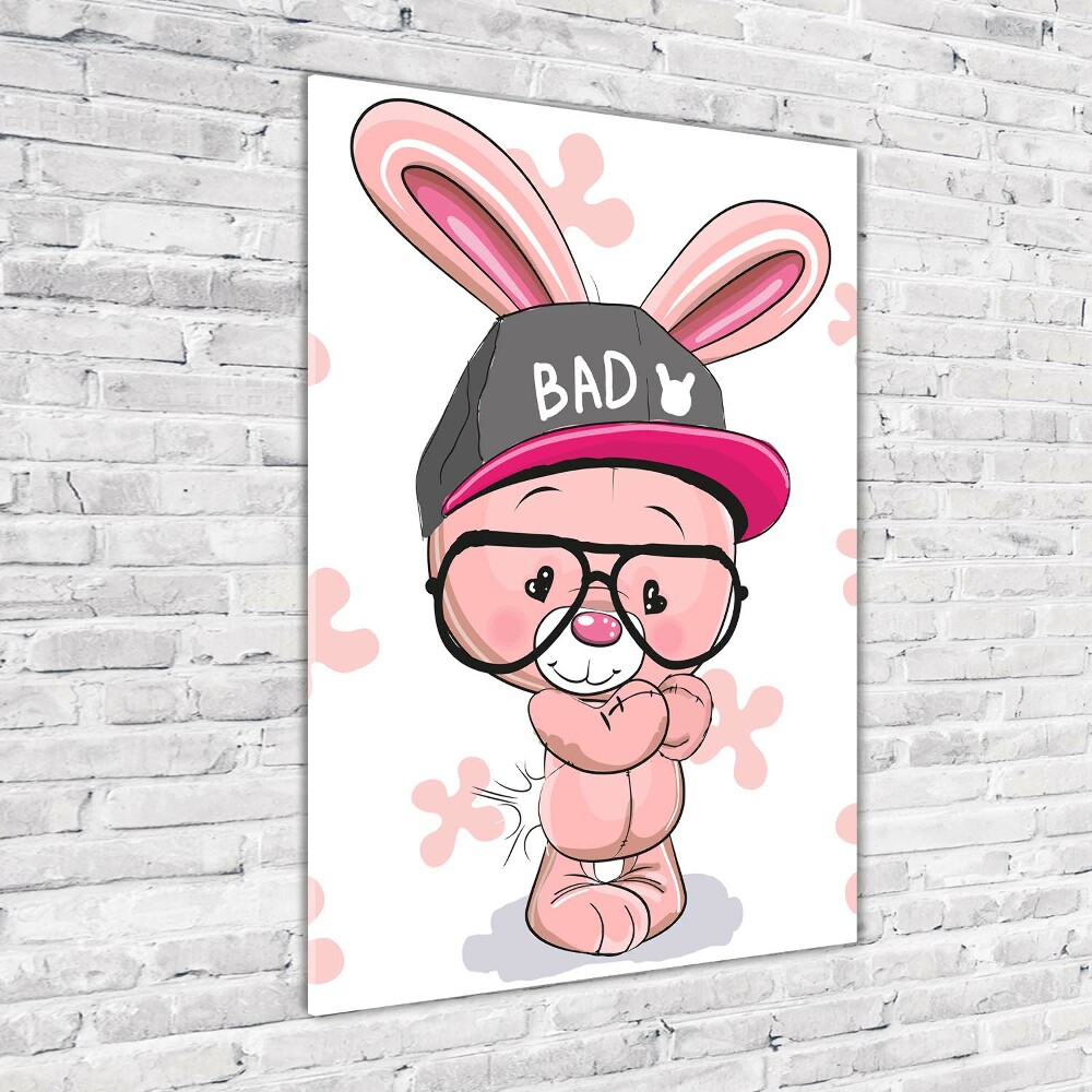 Tableau verre acrylique Lapin dans un chapeau