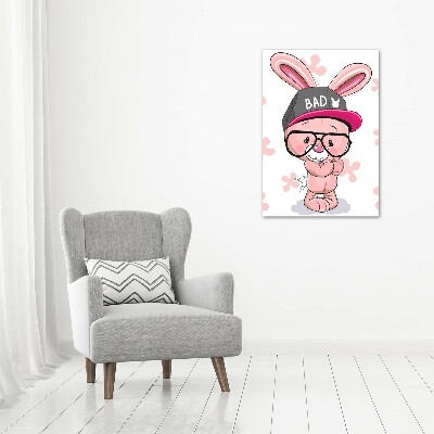 Tableau verre acrylique Lapin dans un chapeau