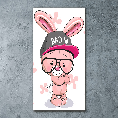 Tableau verre acrylique Lapin dans un chapeau