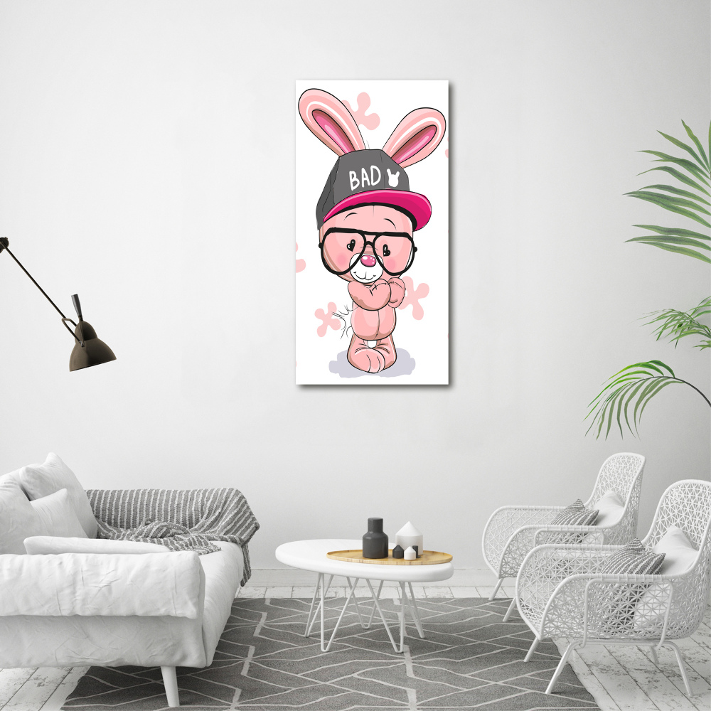 Tableau verre acrylique Lapin dans un chapeau