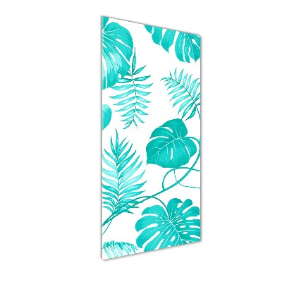 Acrylique tableau Feuilles tropicales bleu