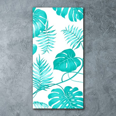 Acrylique tableau Feuilles tropicales bleu