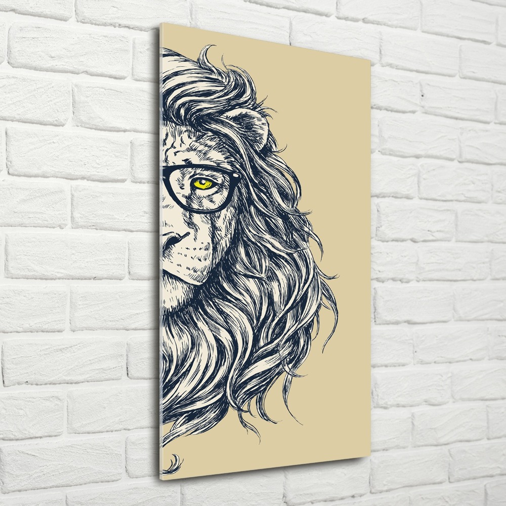 Acrylique tableau Lion hippie