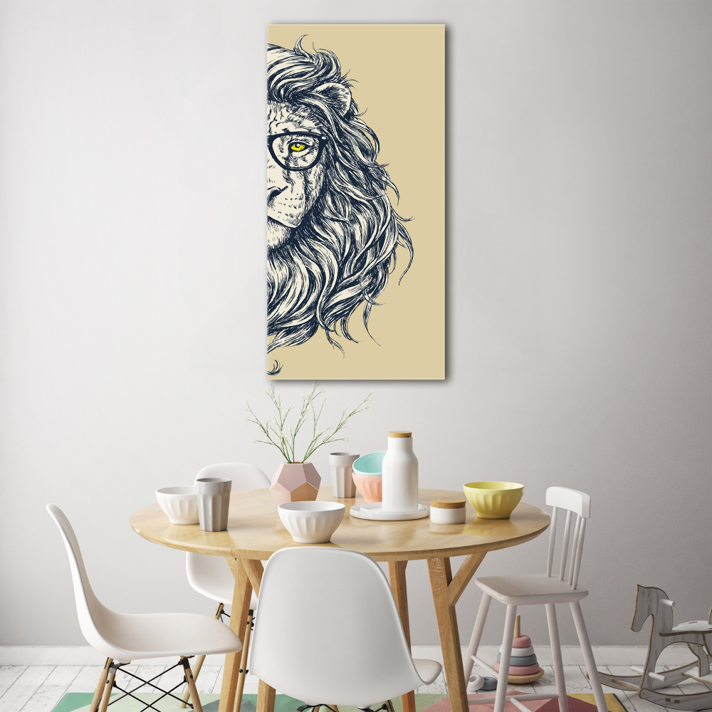 Acrylique tableau Lion hippie