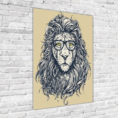 Acrylique tableau Lion hippie